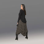 Tara Skirt (Blk & Brown Plaid)