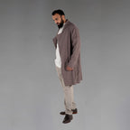 Men's Wool Plaid Coat (Lt Lavender)