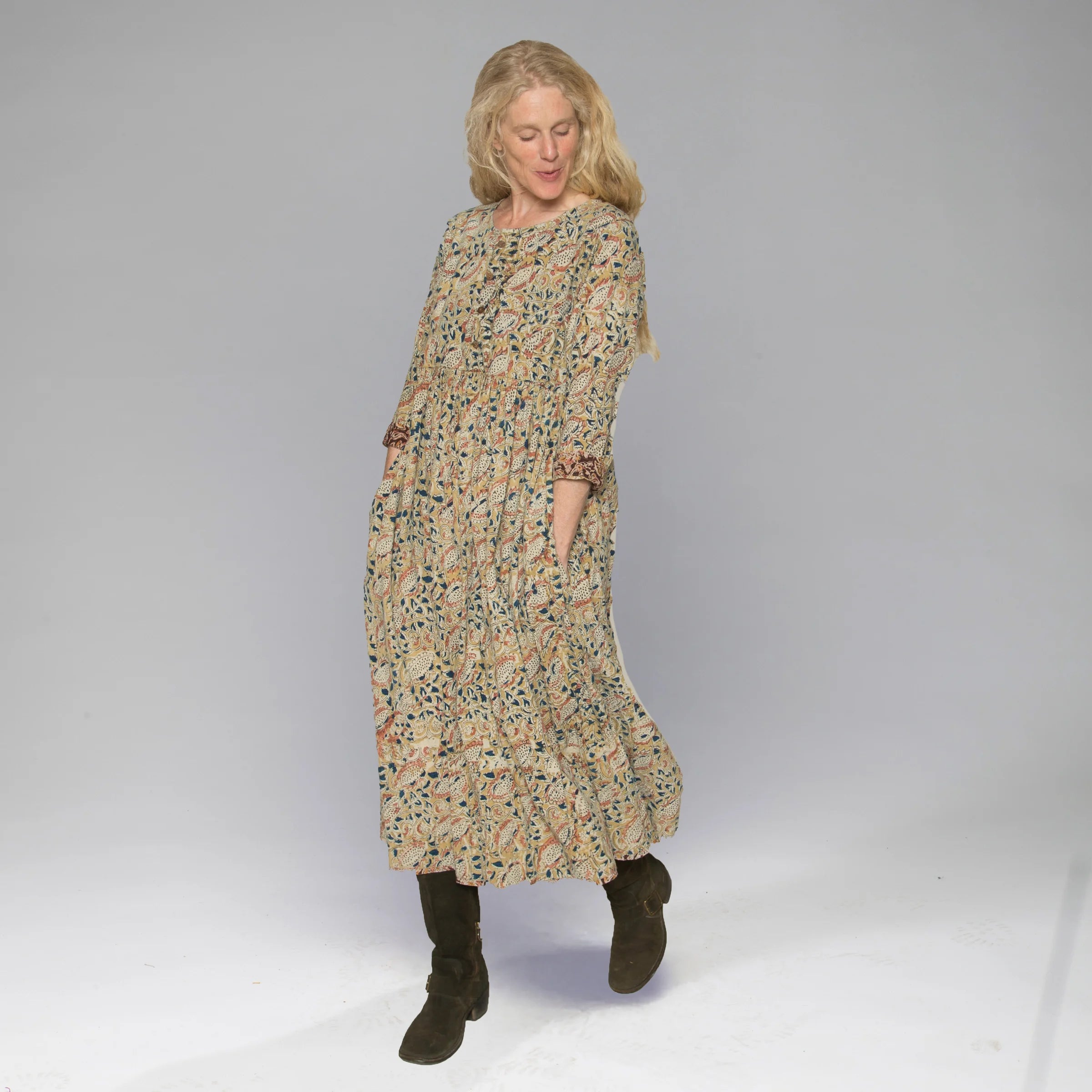 Kalamkari Dress (Sand)