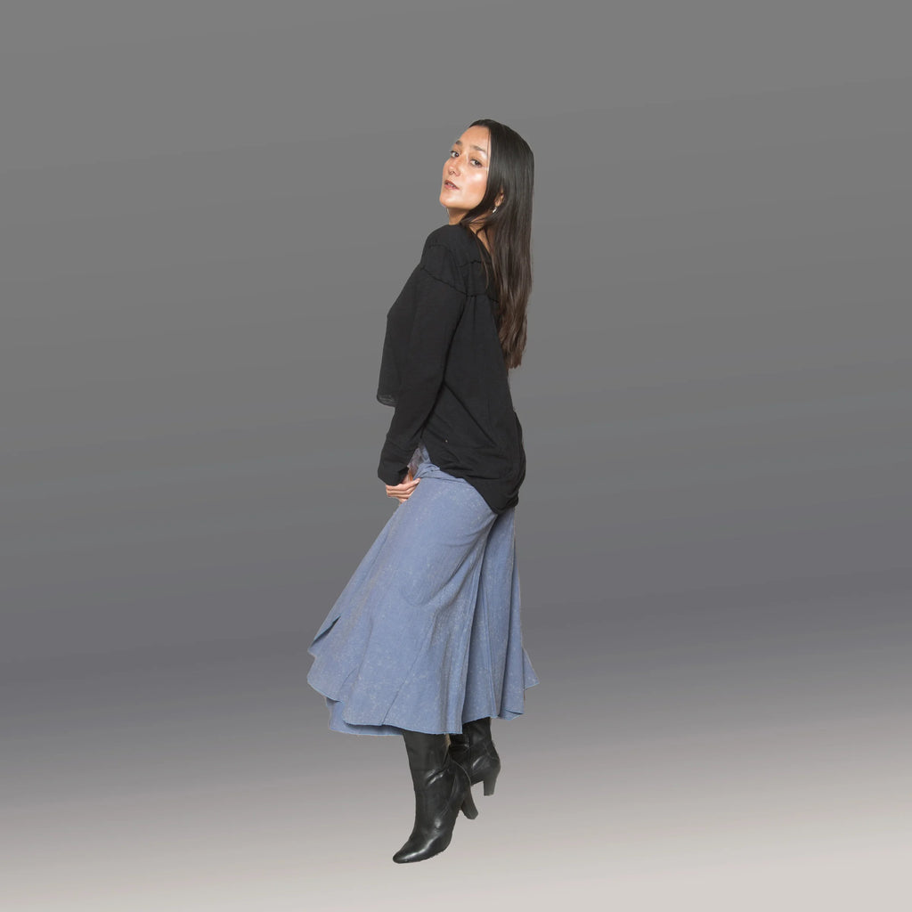 Djinn Flax Palazzo Pants (Blue)