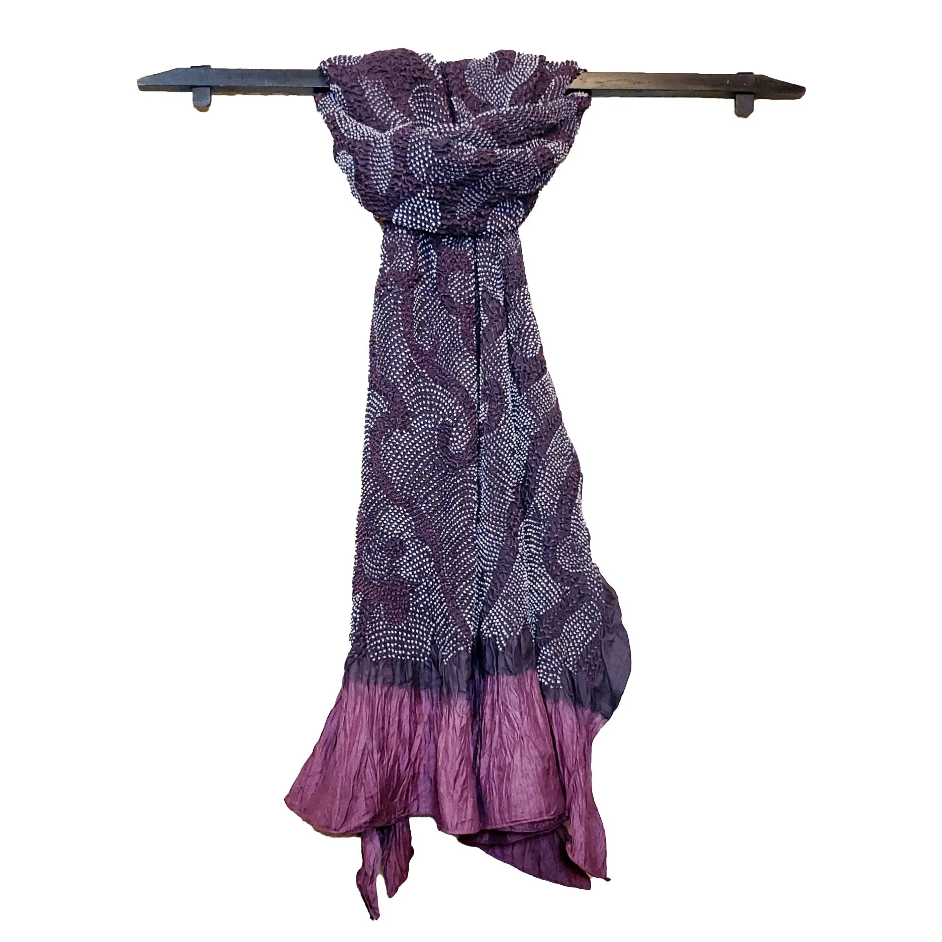 SIDR Bandhani Silk Scarf Purple Pink