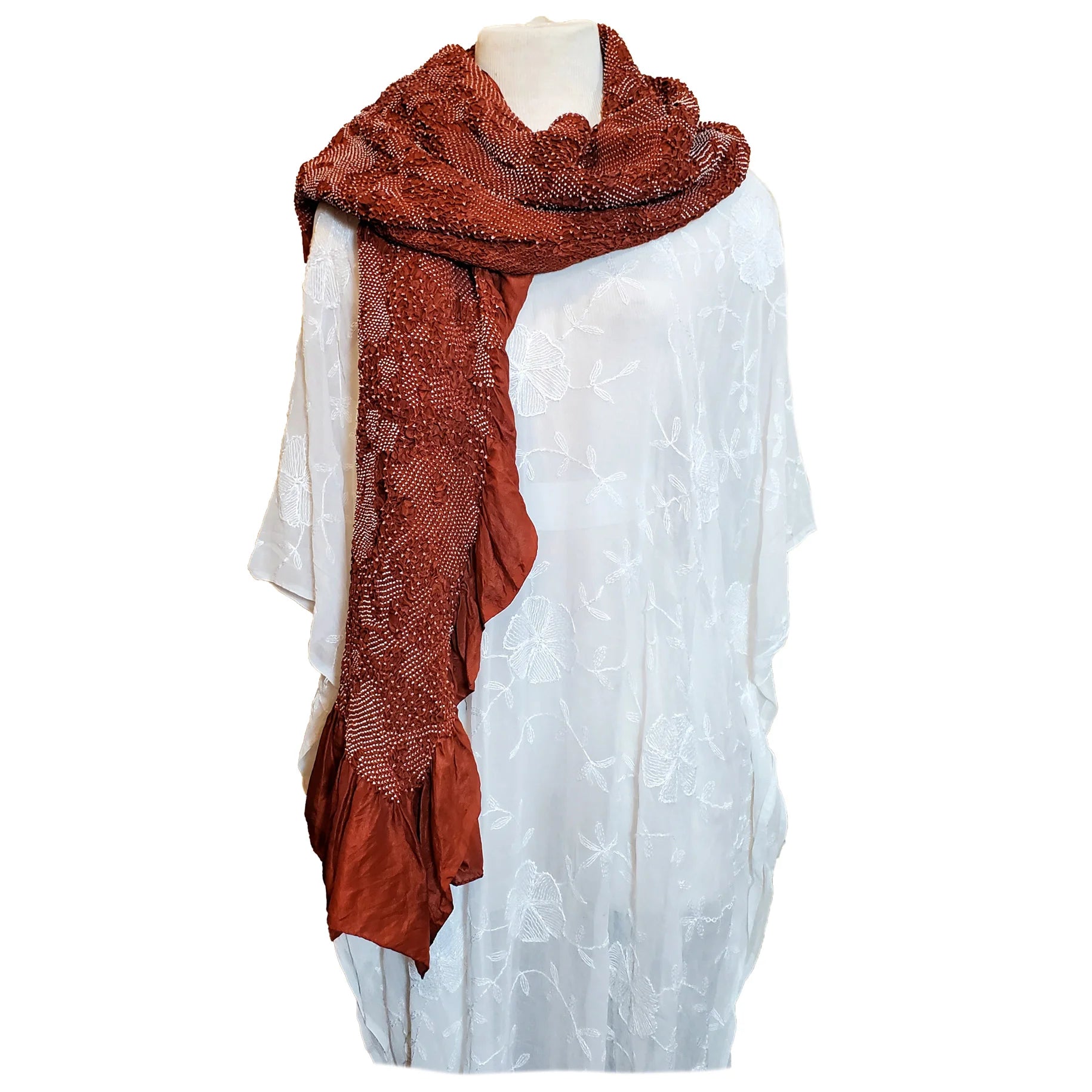 SIDR Craft Bandhani Silk Scarf