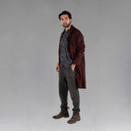 Men's Wool Plaid Coat (Black/Red)