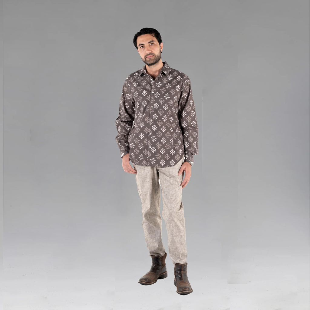 Men's Shirt (Block Print Clay)
