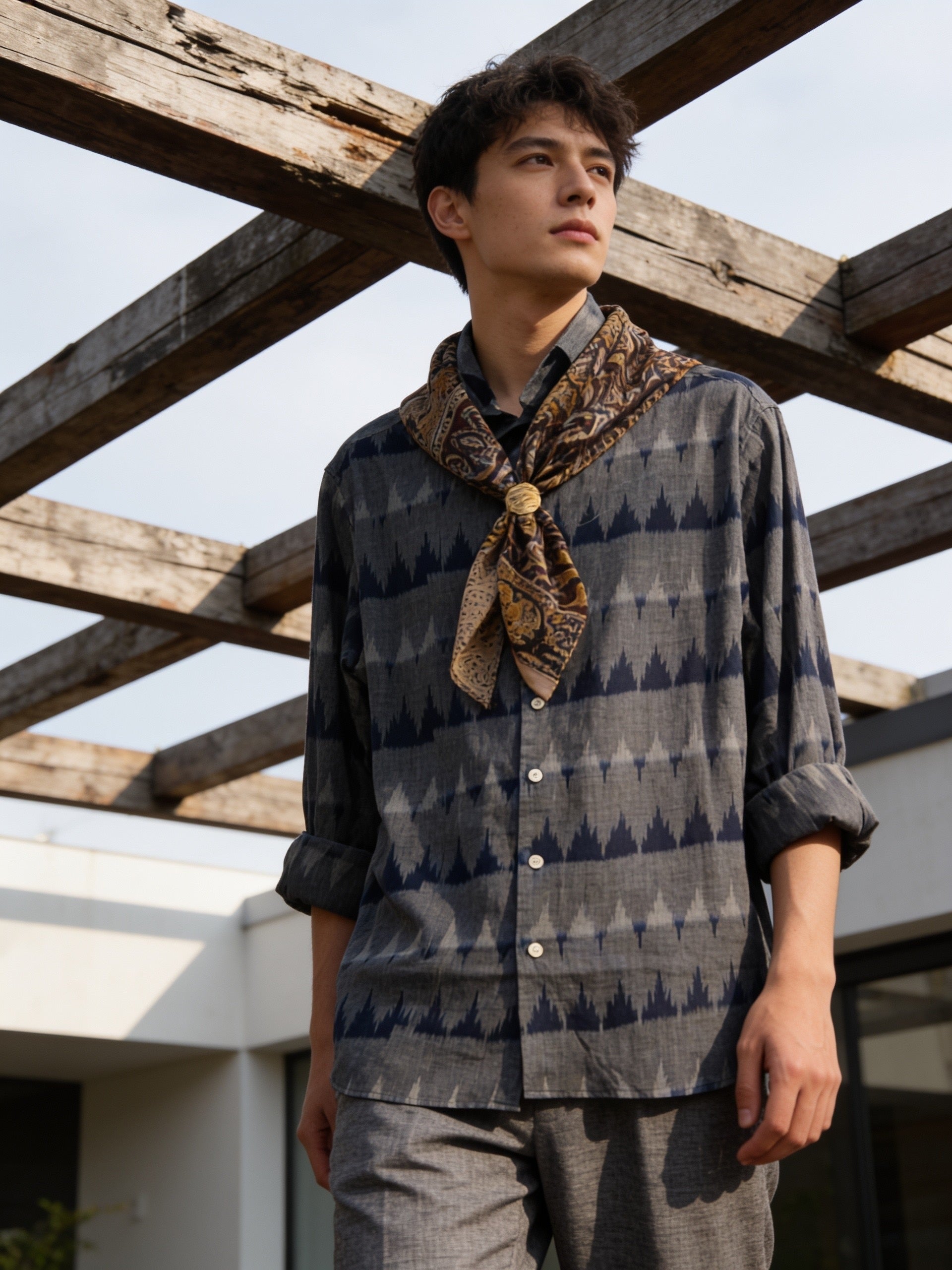 Men's Shirt (Indigo Zigzag)