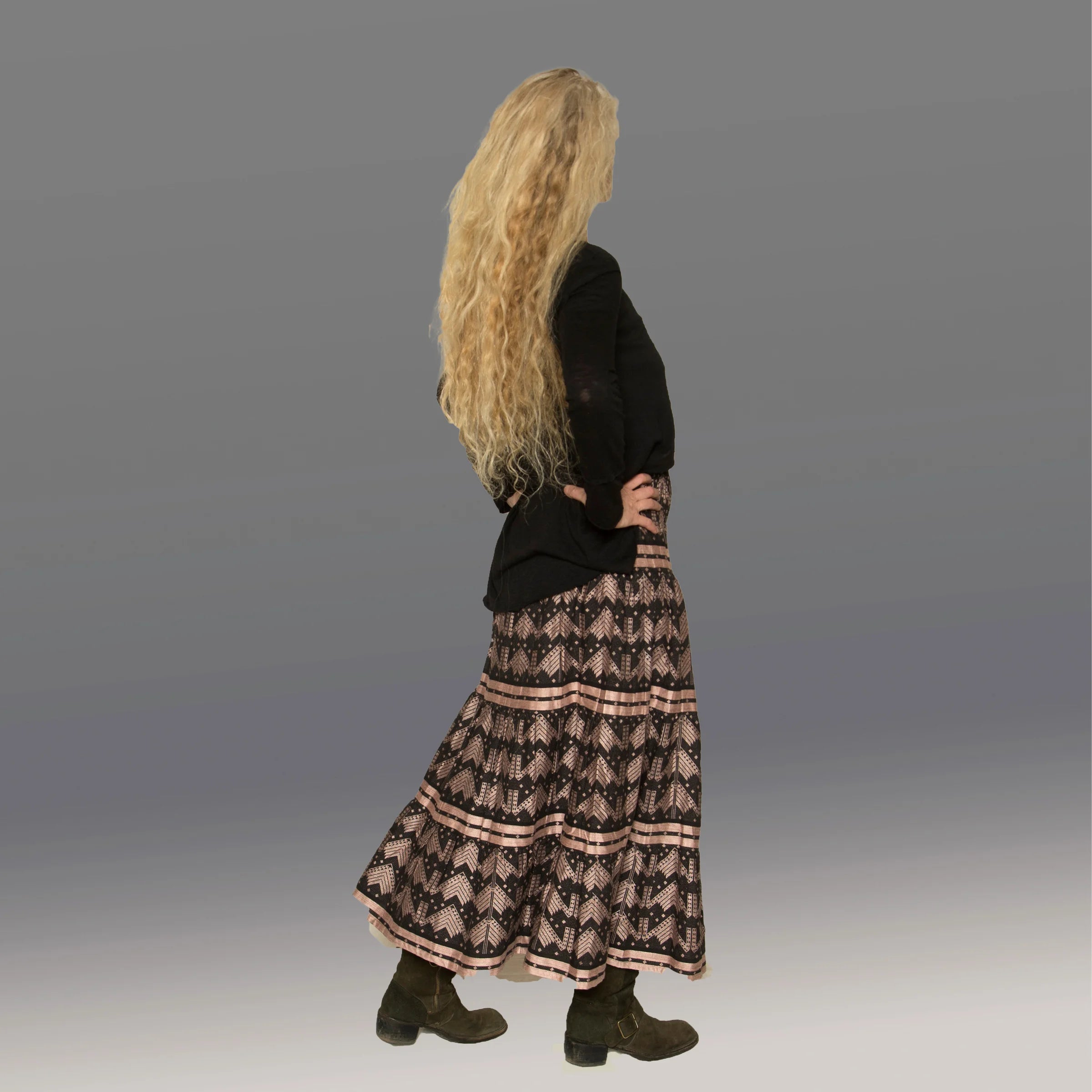 Zia Skirt (Black & Lavender)