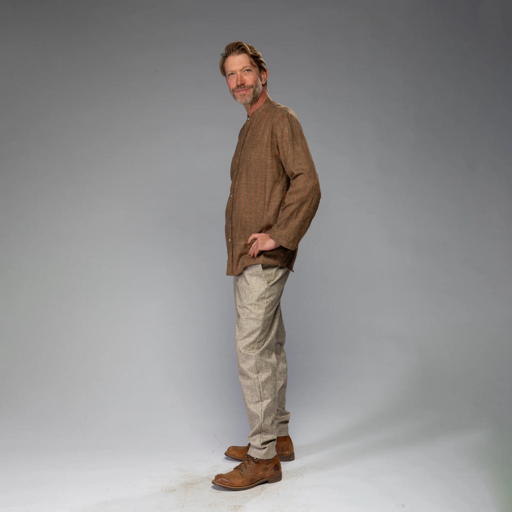Men's Shirt (Brown/Orange Stripe)