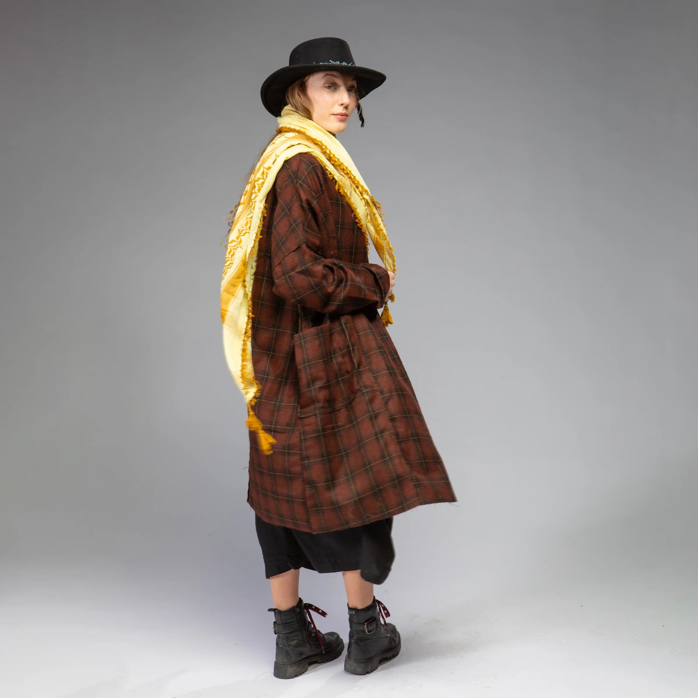 Women's Wool Plaid Jacket (Bronze)
