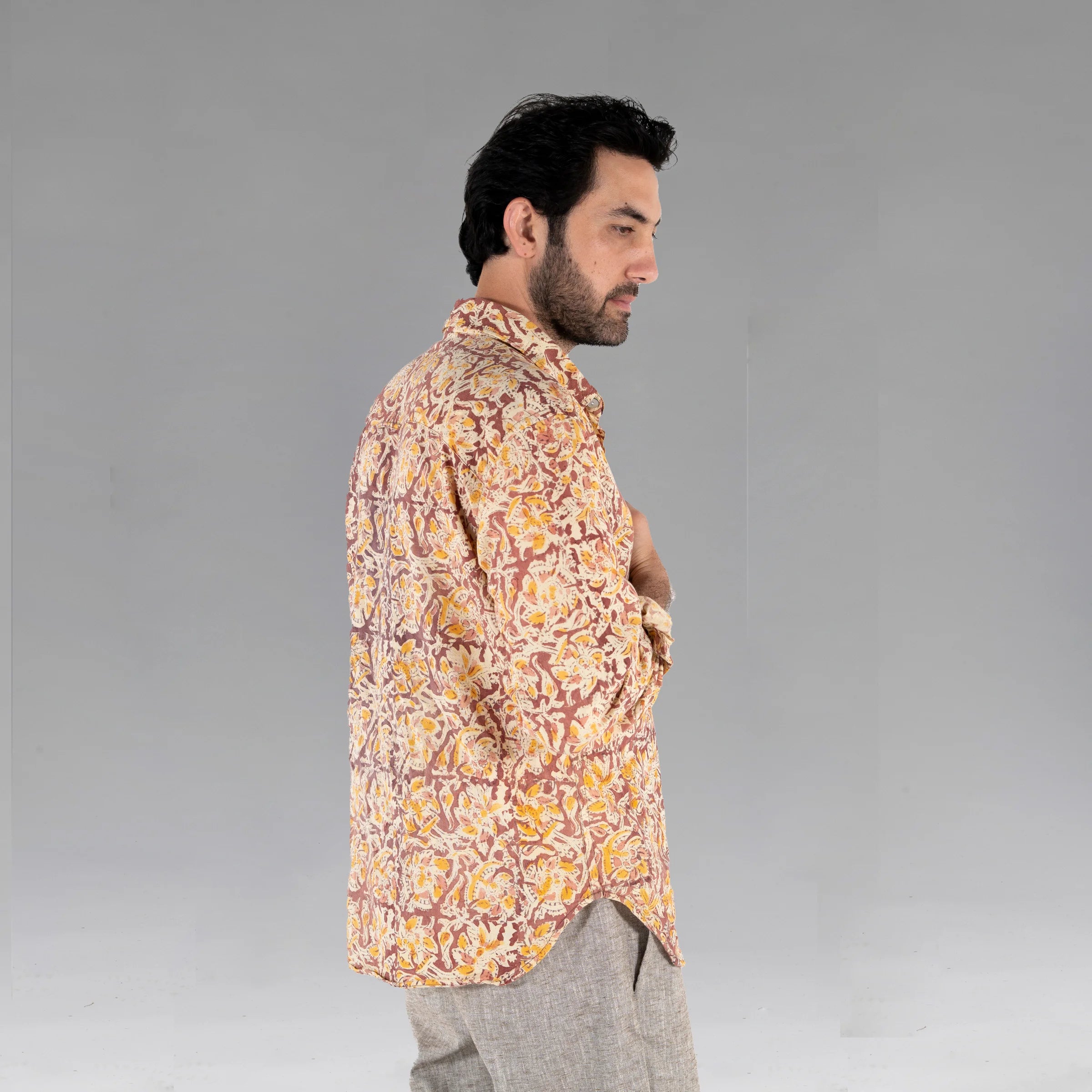 Men's Shirt (Khaadi Marigold Block)