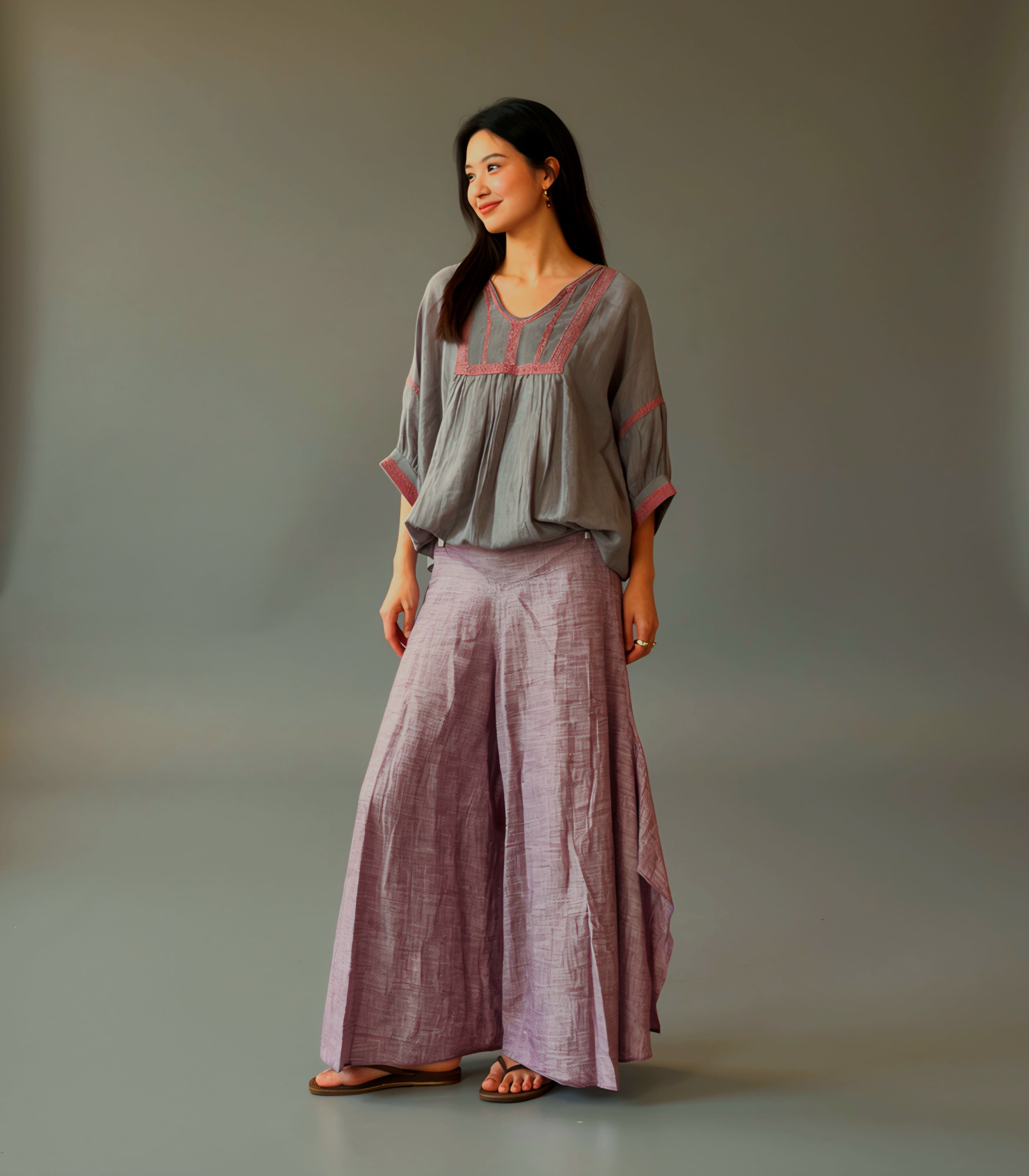 Djinn Chambray Palazzos ( Plum)