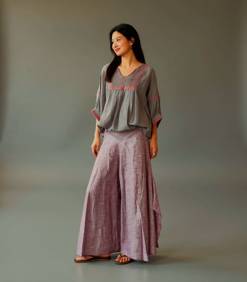 Djinn Chambray Palazzos ( Plum)