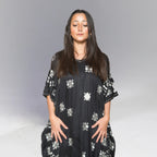 Ali Abasin Caftan (Blk w/Silver Motif)