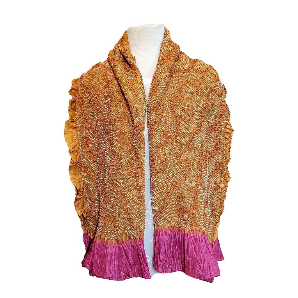 SIDR Bandhani Scarf Orange with Magenta