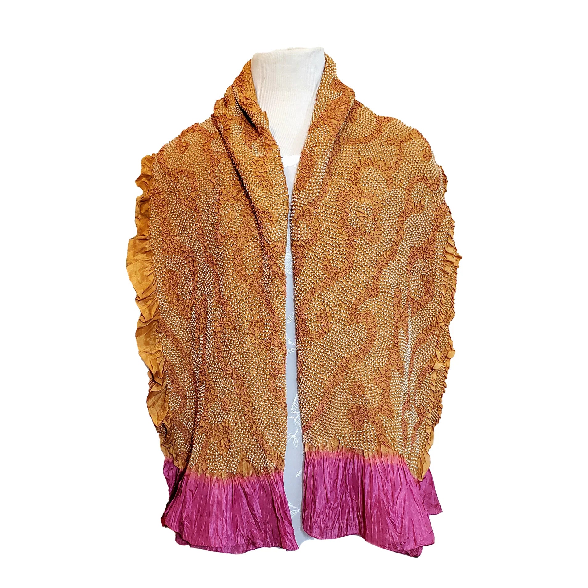 SIDR Bandhani Scarf Orange with Magenta