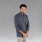 Men's Shirt (Grey/Gold stripe)
