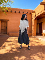 Flax Woven Poncho Wrap ( Natural )
