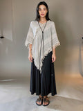 Flax Woven Poncho Wrap ( Natural )