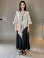 Flax Woven Poncho Wrap ( Natural )