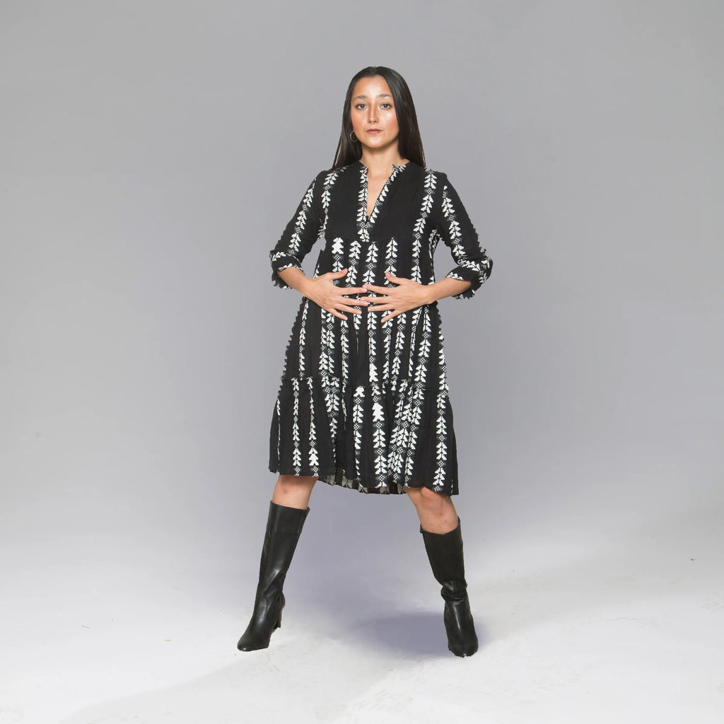 Zarina Dress (Black & White)