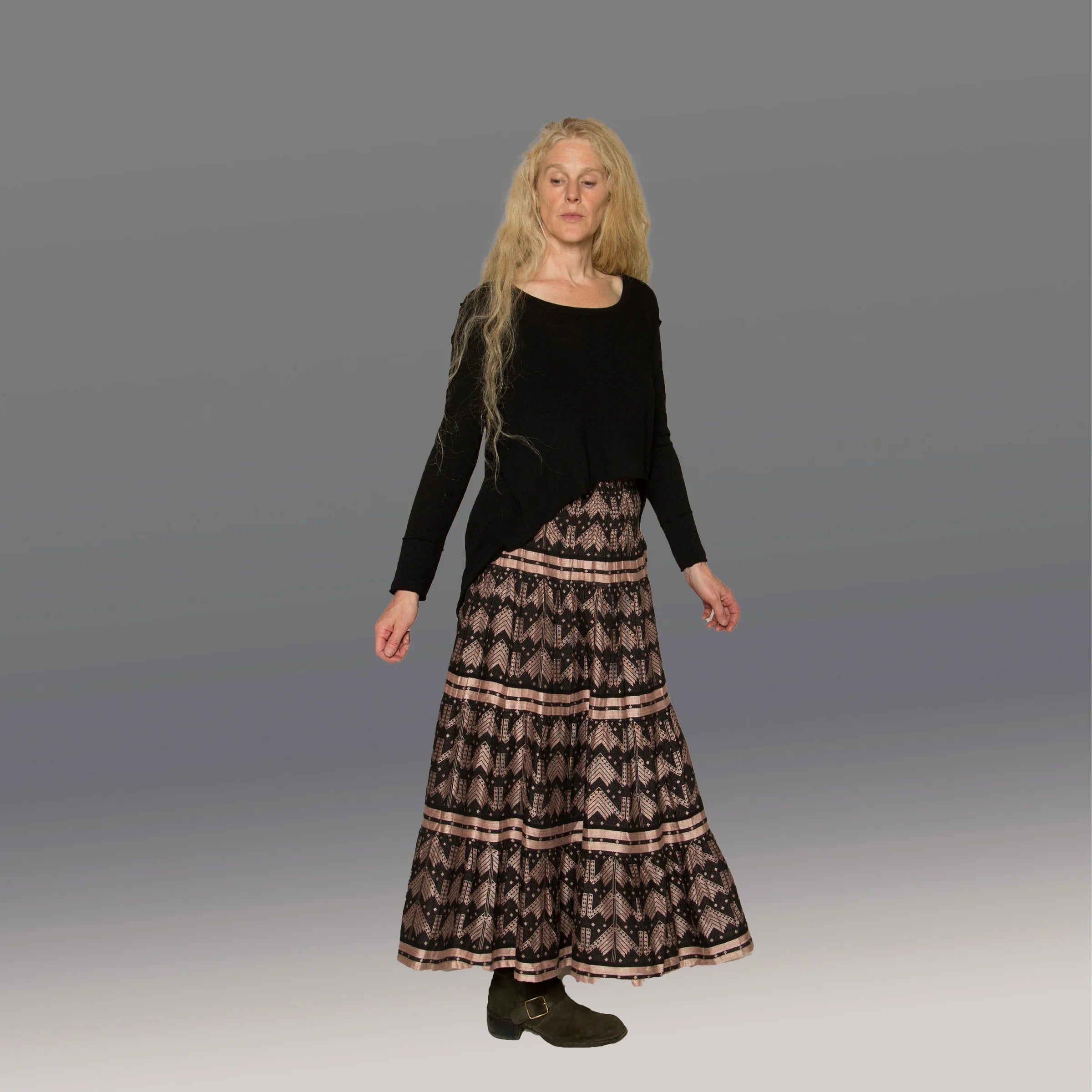 Zia Skirt (Black & Lavender)