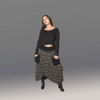 Tara Skirt (Blk & Brown Plaid)