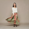Kasuri Skirt (Block Print Rust & Olive)