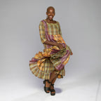 Madras Dress (Chartreuse Orchid)