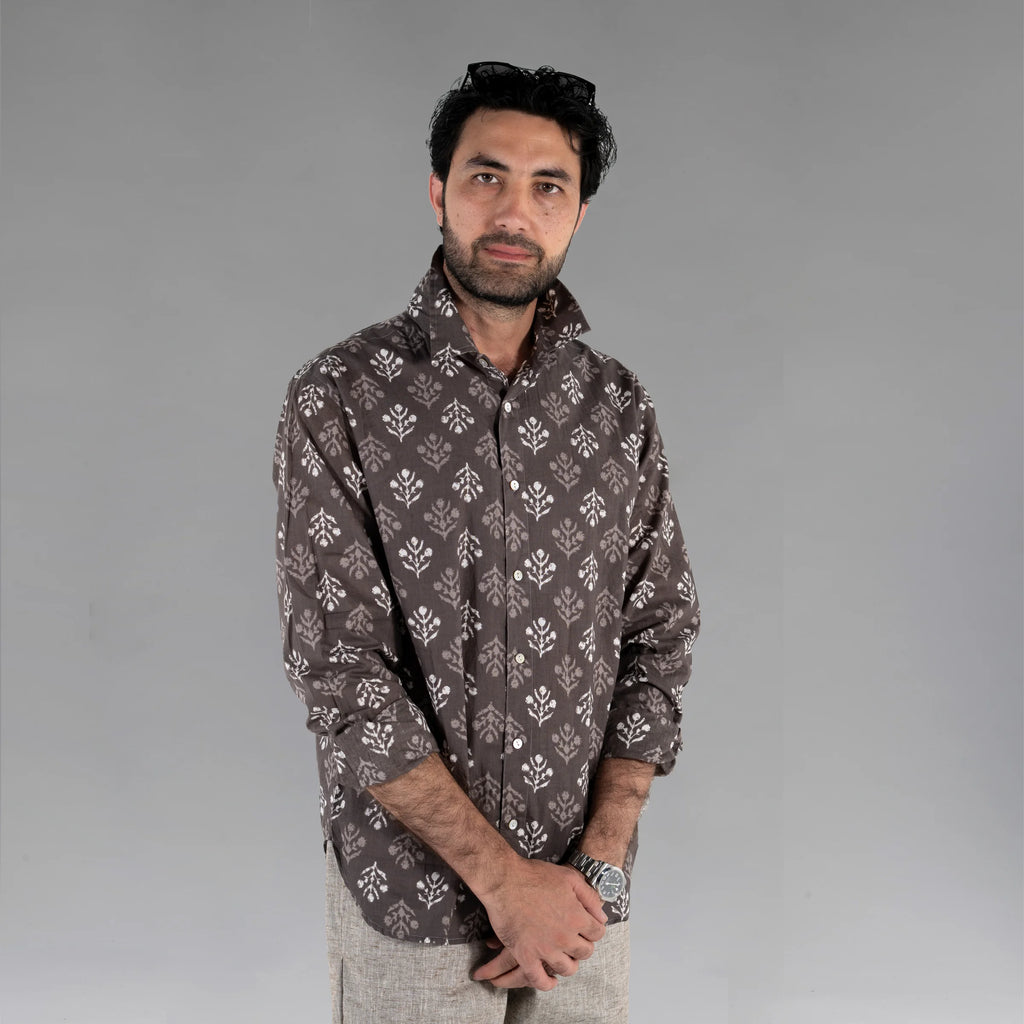 Men's Shirt (Block Print Clay)