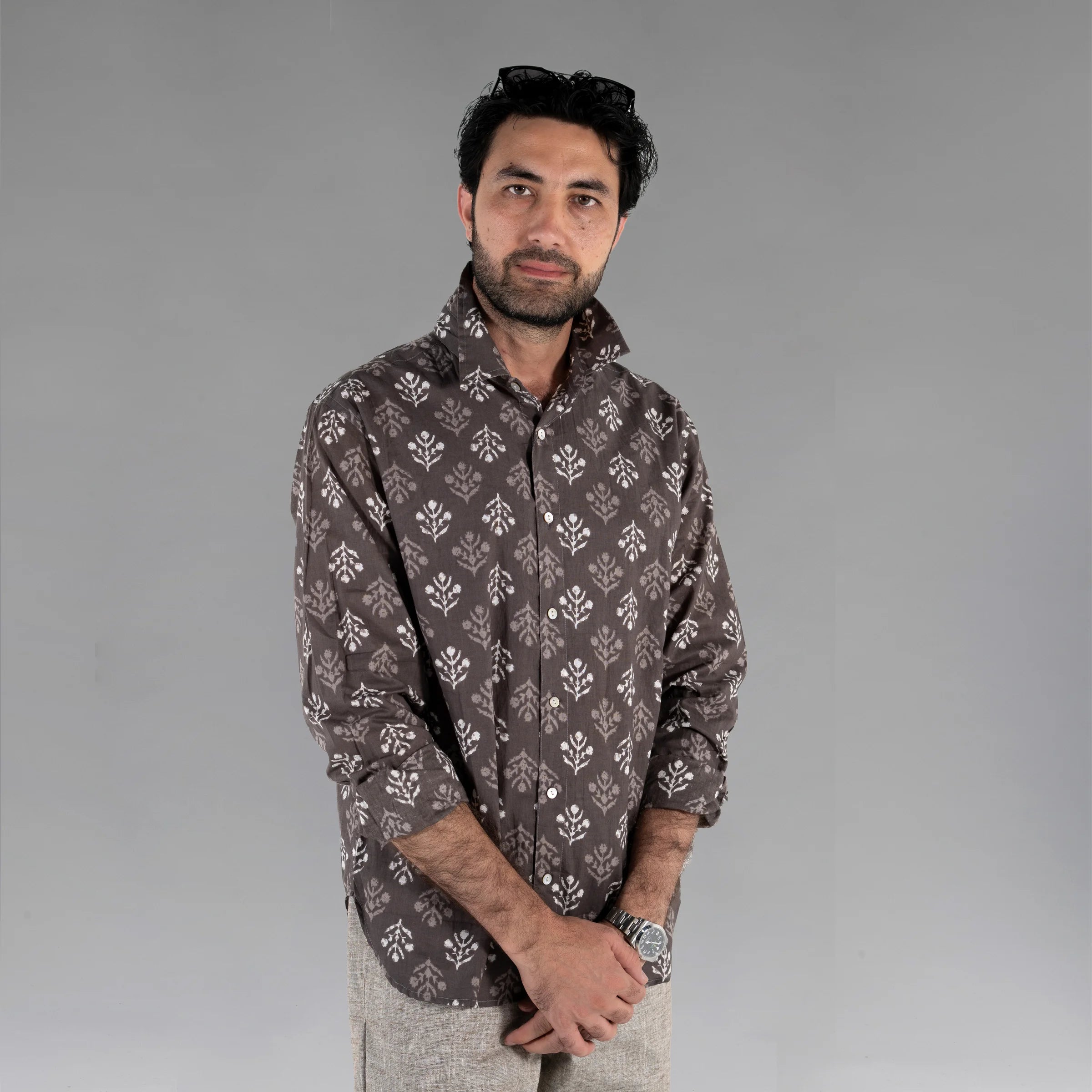 Men's Shirt (Block Print Clay)