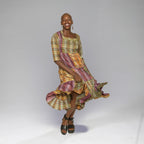 Madras Dress (Chartreuse Orchid)