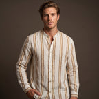Men’s Shirt (Crème & Earth striped)