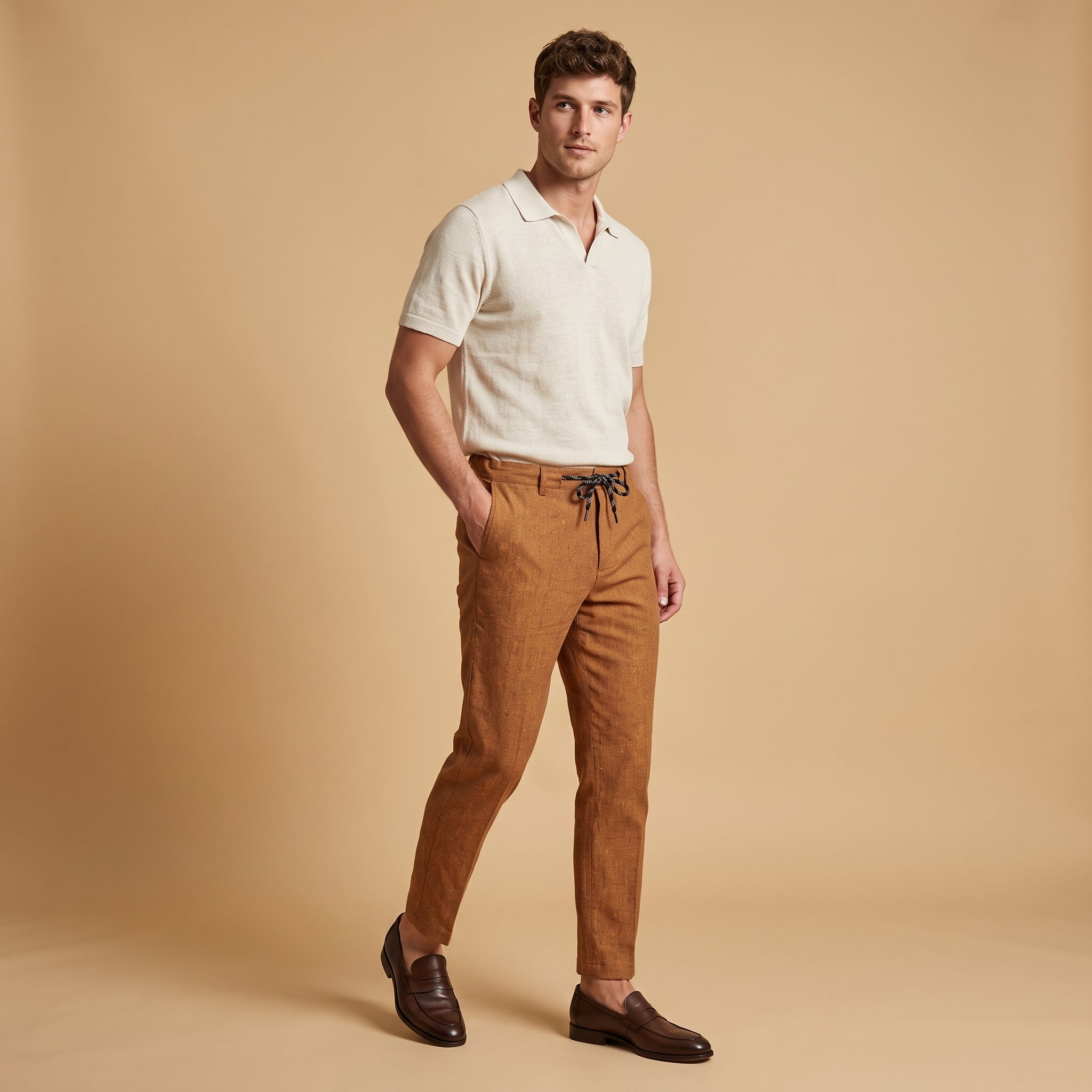 Men’s Pants (Burnt Orange Linen Blend)