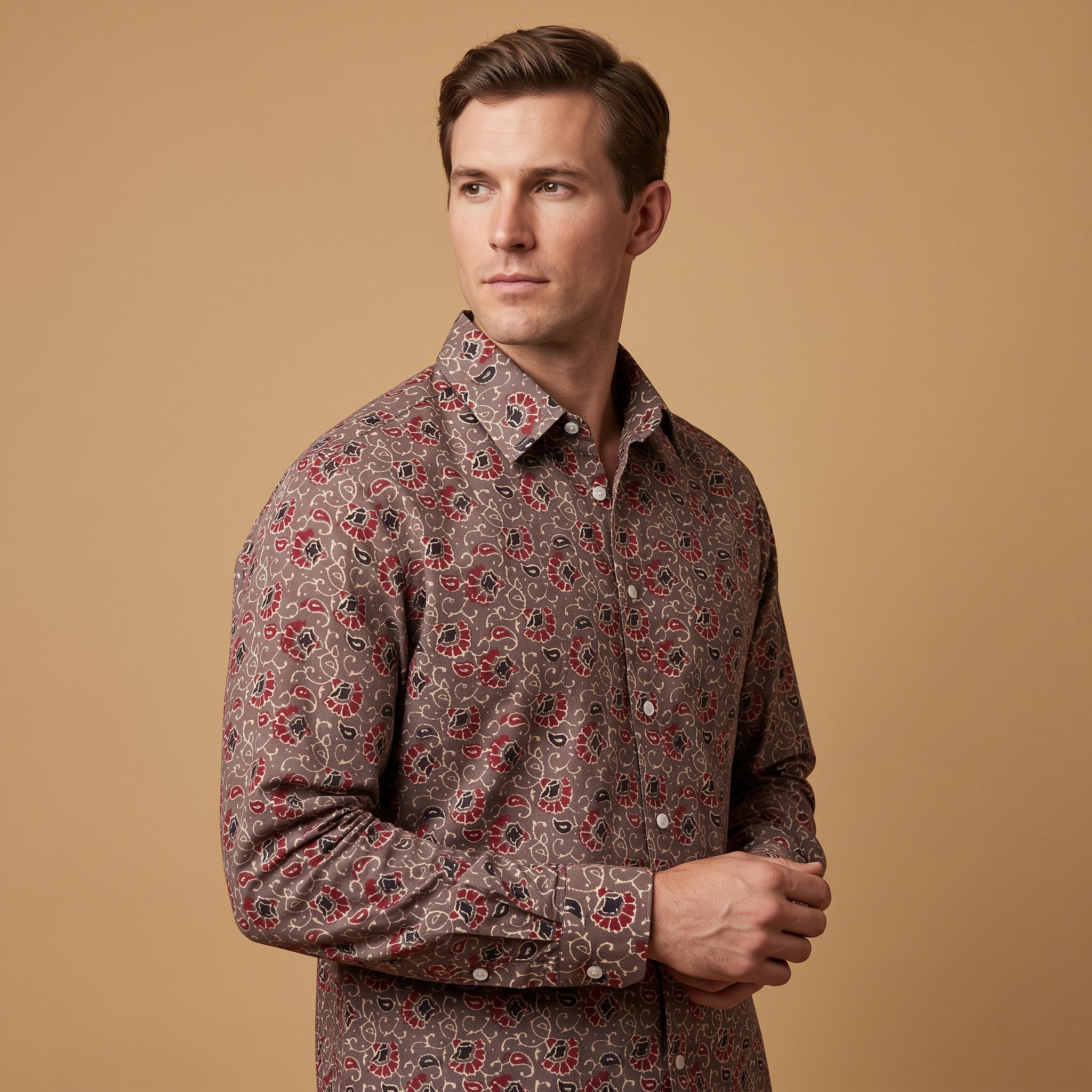 Men's Shirt (Floral Eggplant)