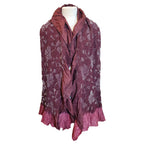 SIDR Craft Bandhani Silk Scarf Burgundy Plum