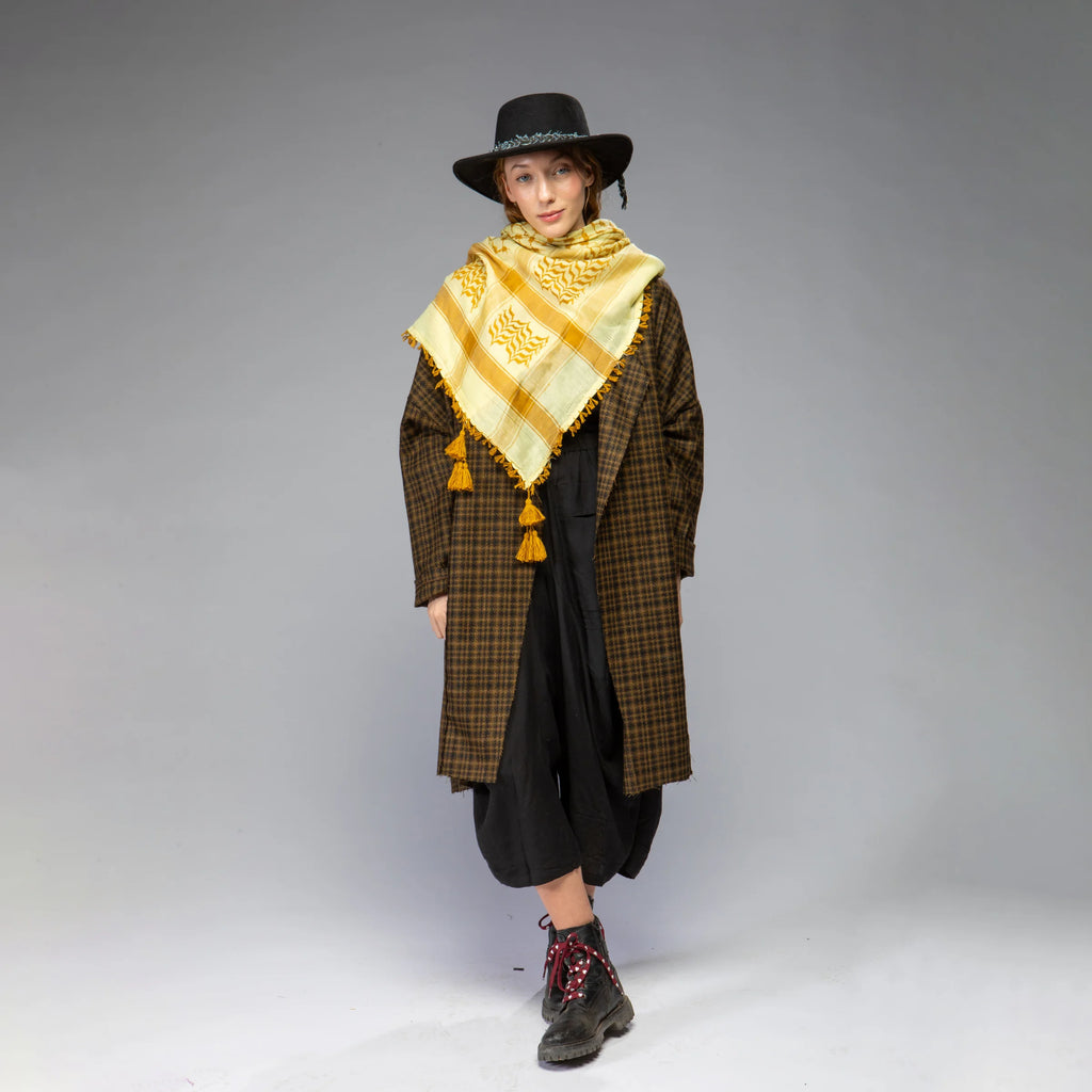 Women's Wool Plaid Jacket (Mustard/ Black)