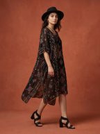 Hand Embroidered Chiffon Caftan