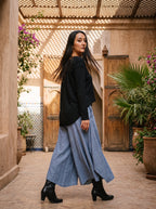 Djinn Flax Palazzo Pants (Blue)