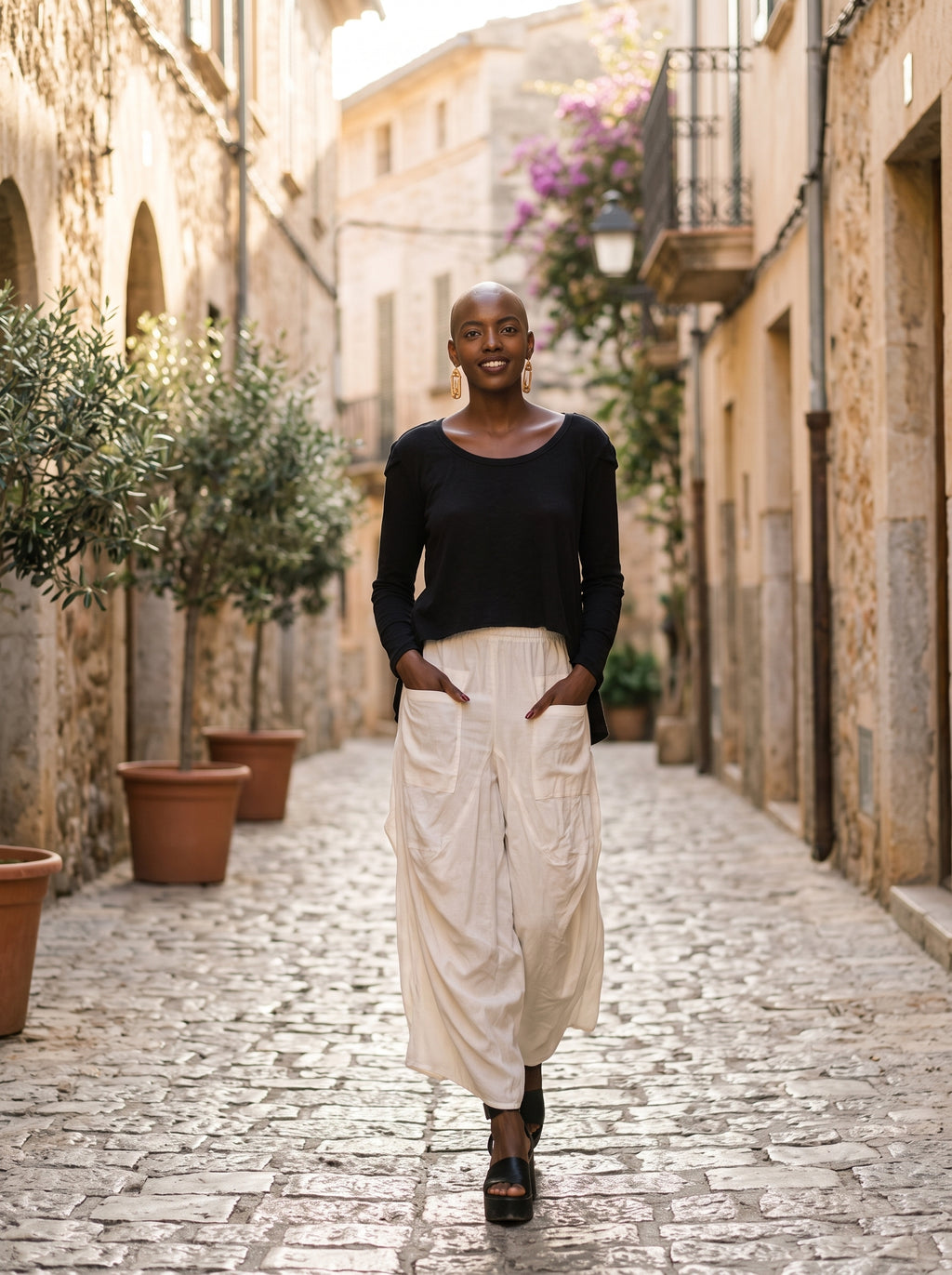 Malia Palazzo Pants (Natural Flax)
