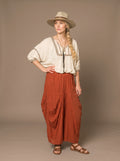 Malia Palazzo Pants (Rust Flax)