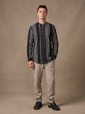 Men's Shirt (Black Ikat Motif)
