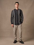 Men's Shirt (Black Ikat Motif)