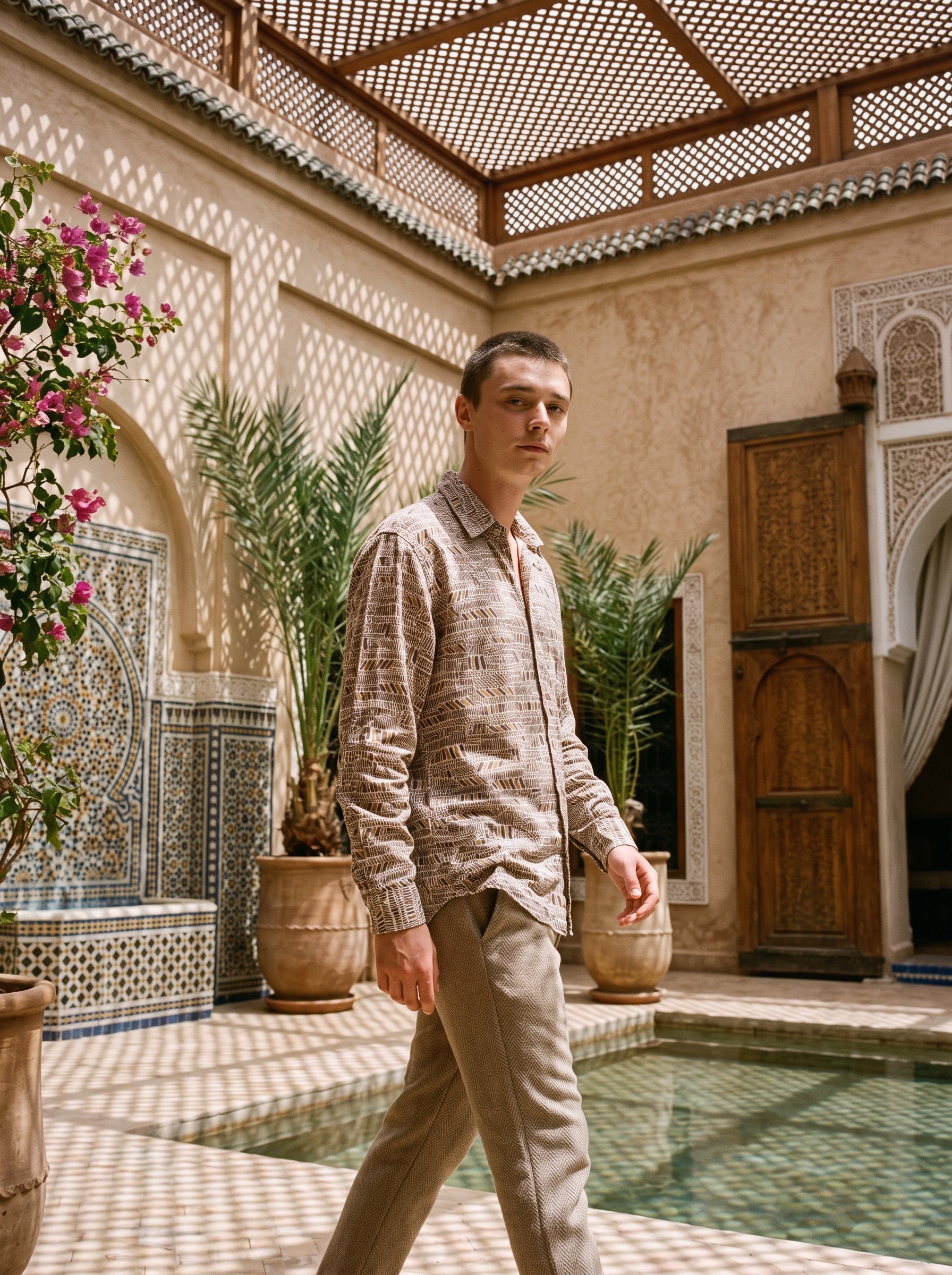 Men's Shirt (Brown/Gold Flax)