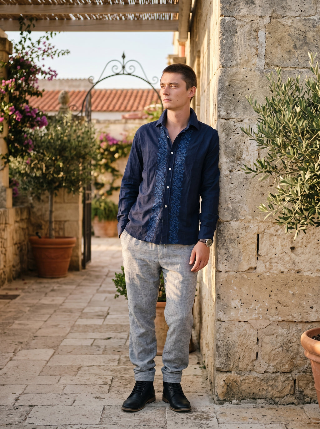 Men's Shirt (Indigo Rose)