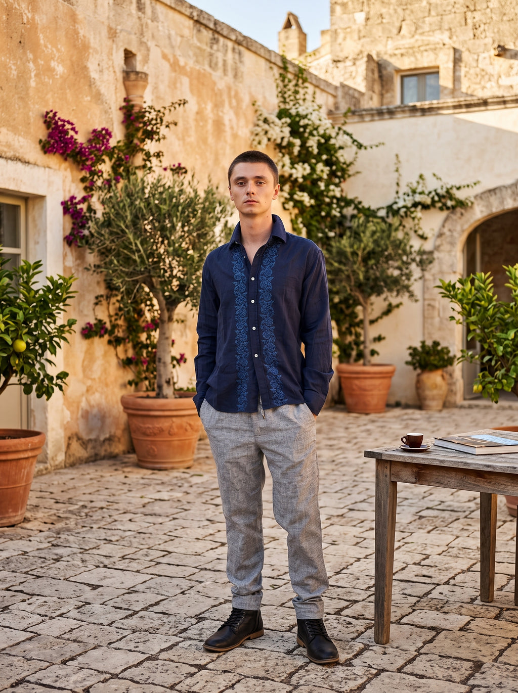 Men's Shirt (Indigo Rose)