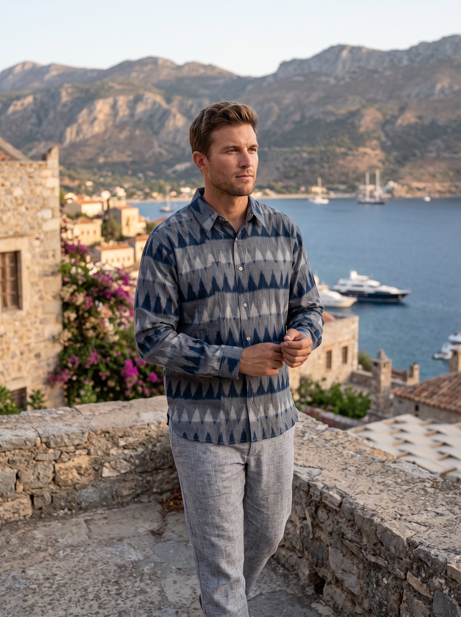 Men's Shirt (Indigo Zigzag)