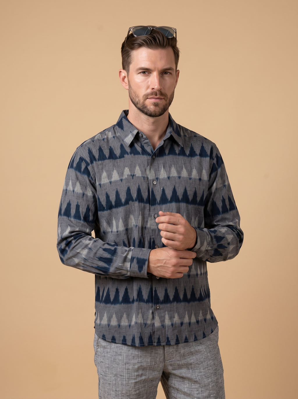 Men's Shirt (Indigo Zigzag)