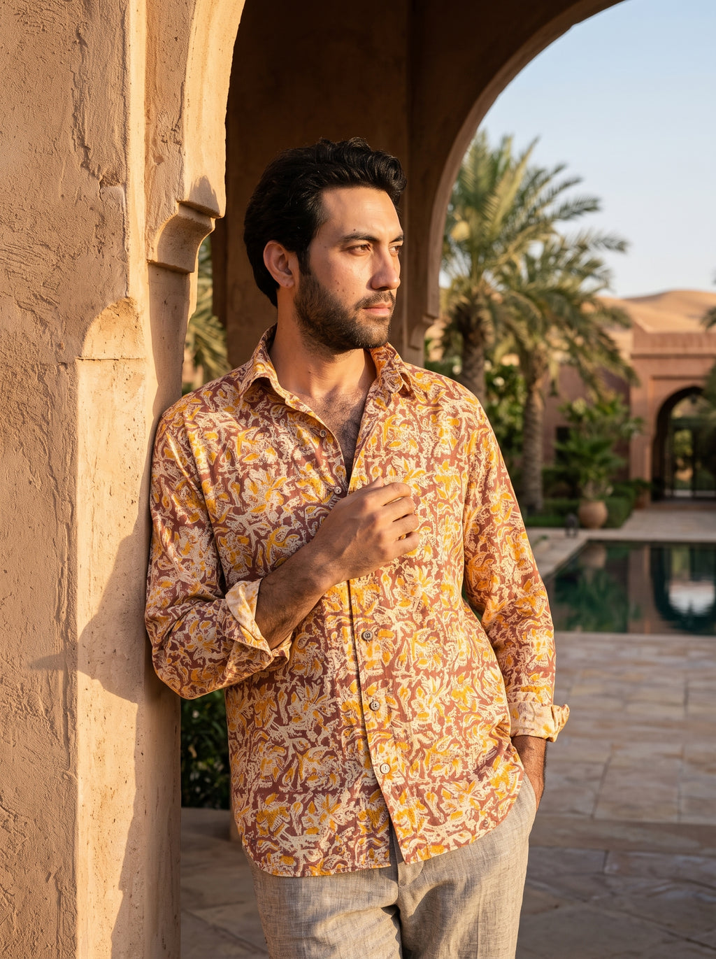 Men's Shirt (Khaadi Marigold Block)