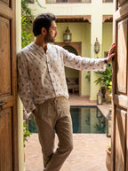 Men's Shirt (White w/Blk Motif)