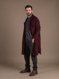 Men's Wool Plaid Coat (Black/Red)