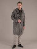 Men's Wool Plaid Coat (Charcoal)